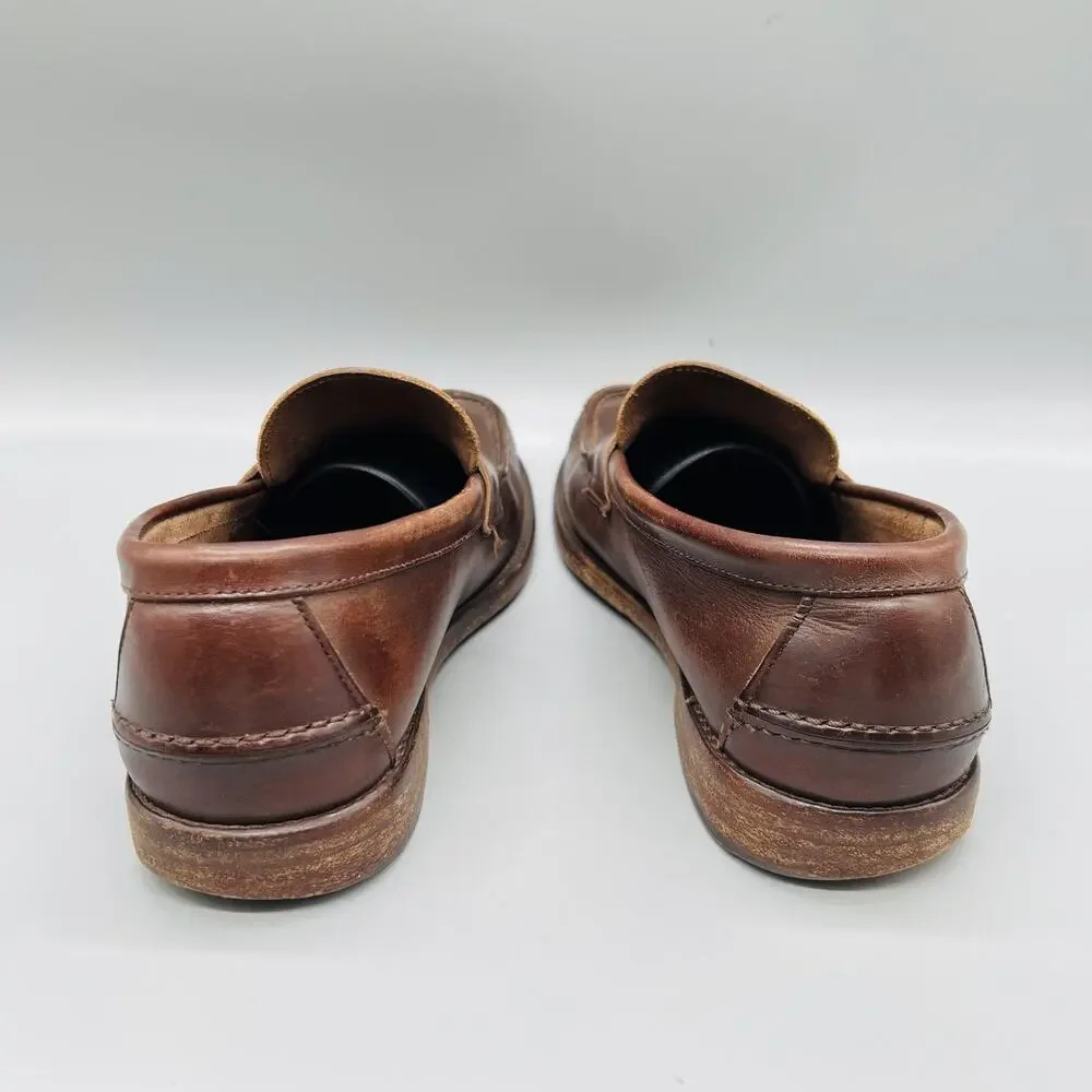 Sid Mashburn Shoes Mens 7 Brown Leather Penny Loafers Slip On Dress Classic